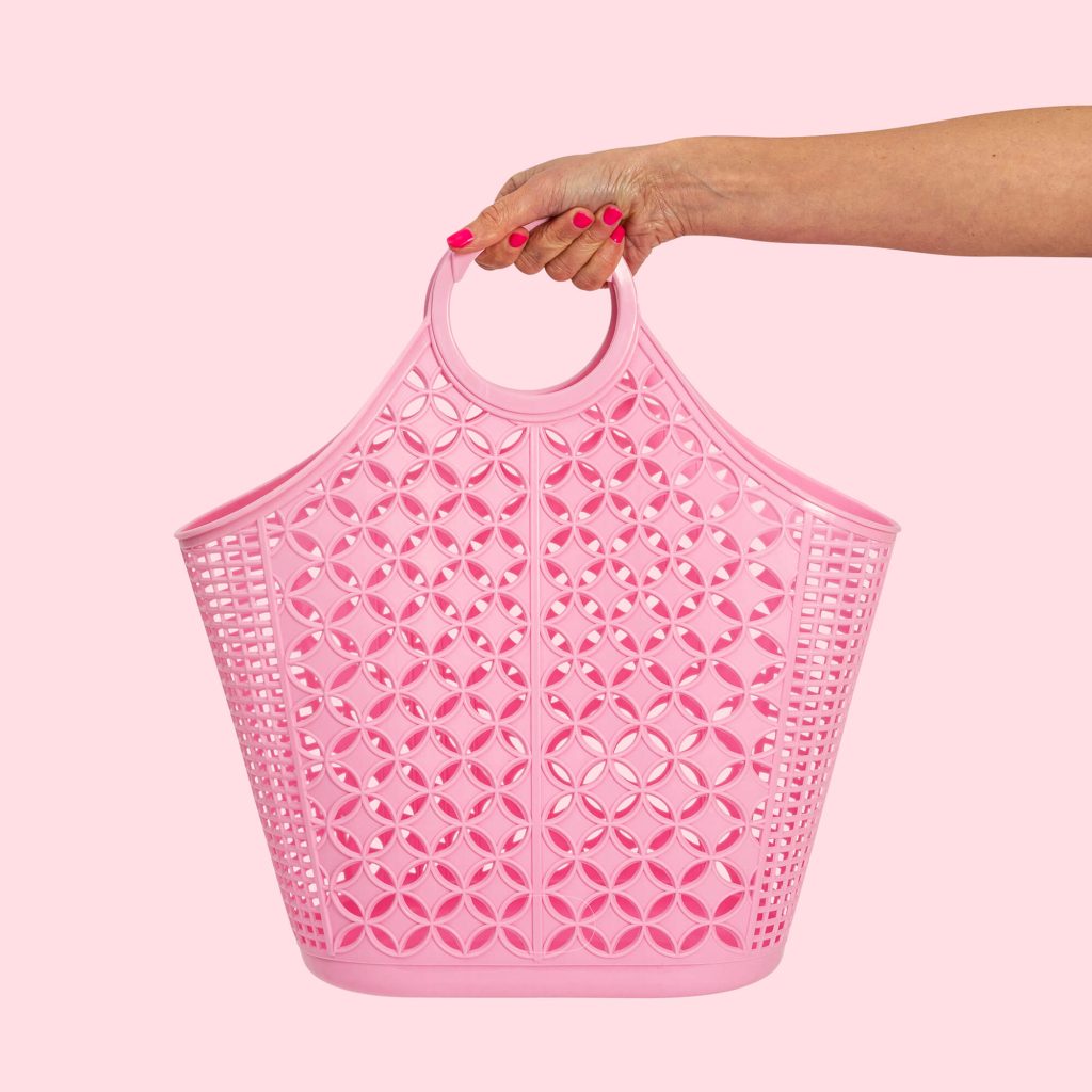 Baby pink atomic tote bag image 0
