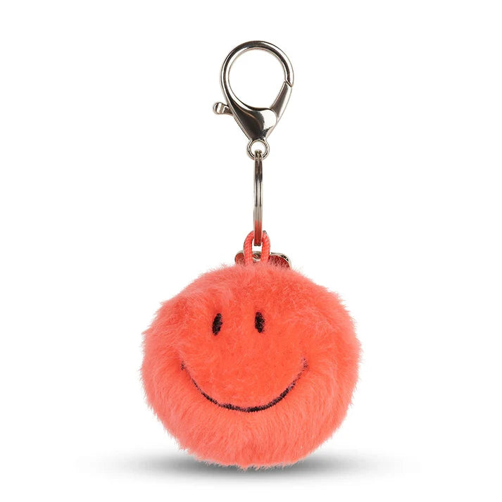Smiley keyring - coral