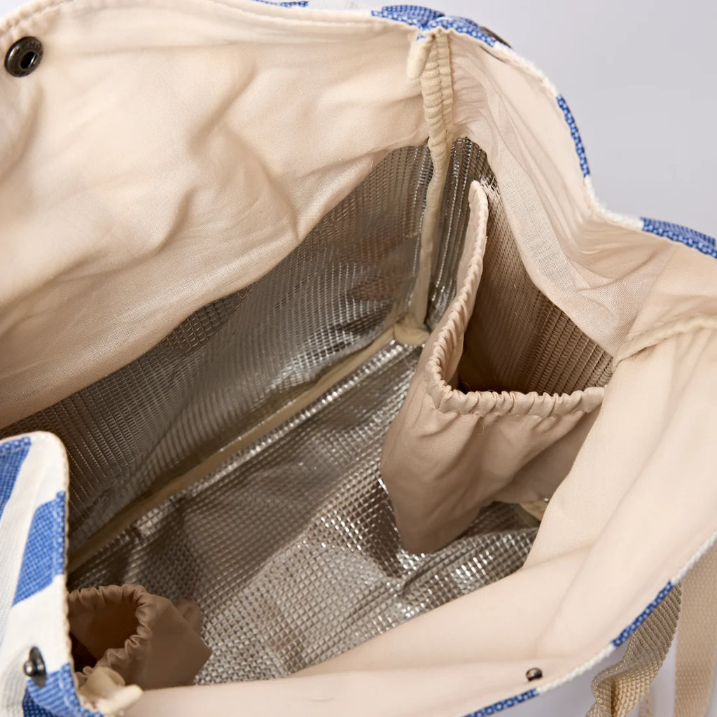 Hampstead lunch bag in denim stipe