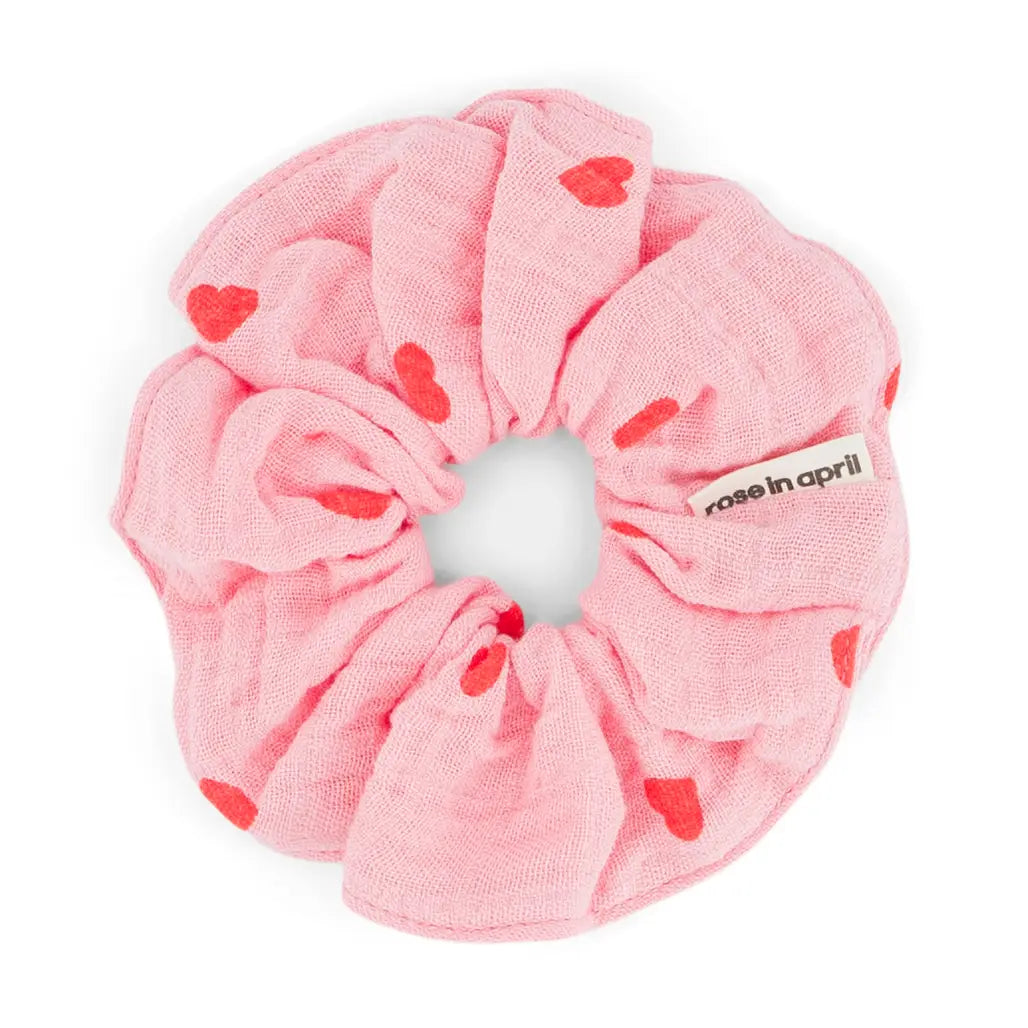 Scrunchie heart flamingo