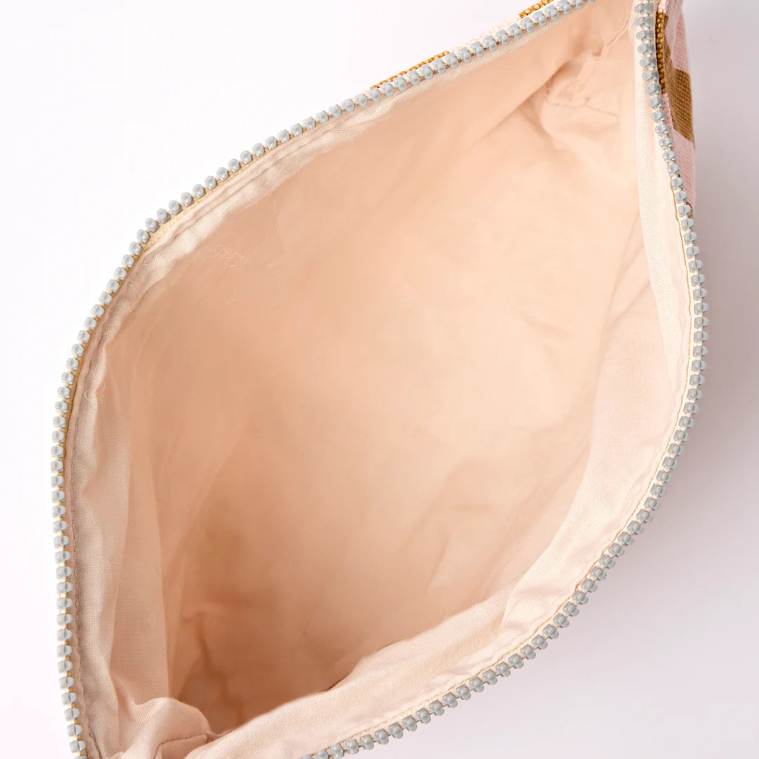 Maida Vale pouch in rose gold stripe - big