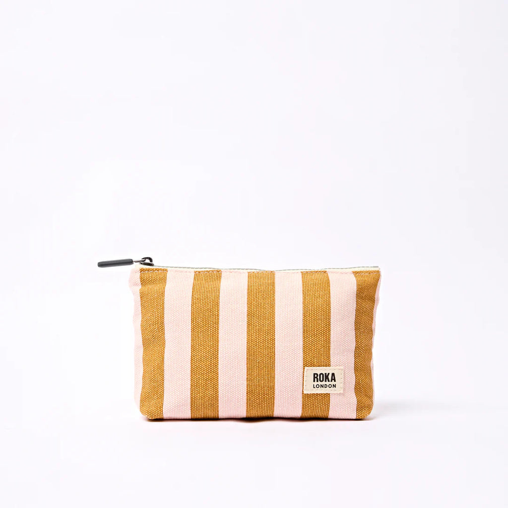 Maida Vale pouch in rose gold stripe -small