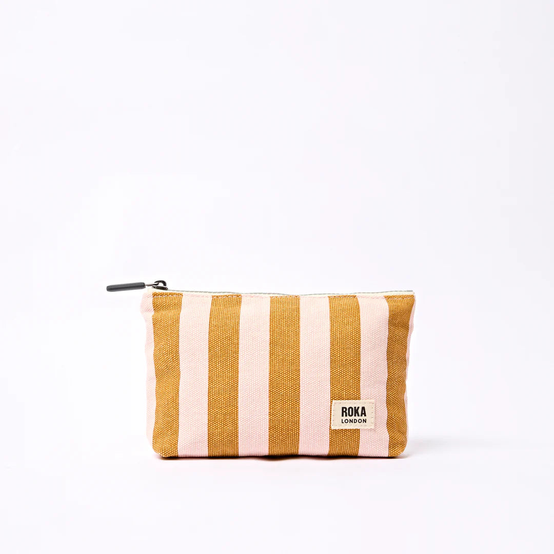 Maida Vale pouch in rose gold stripe -small
