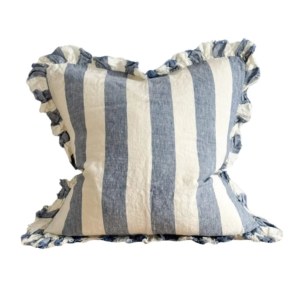 Hallie ruffled linen cushion