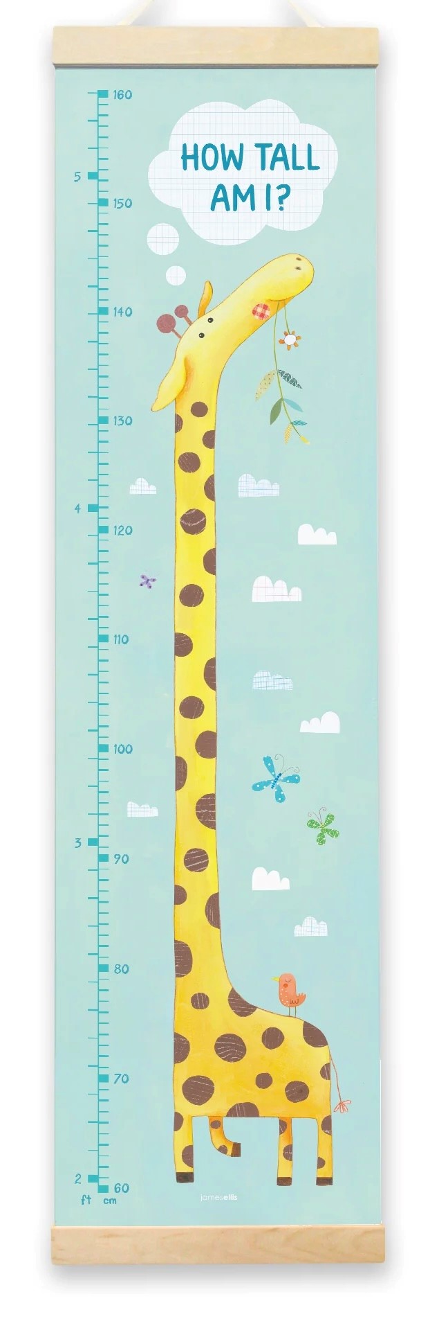 Giraffe Canvas and Wood Height Chart image 0
