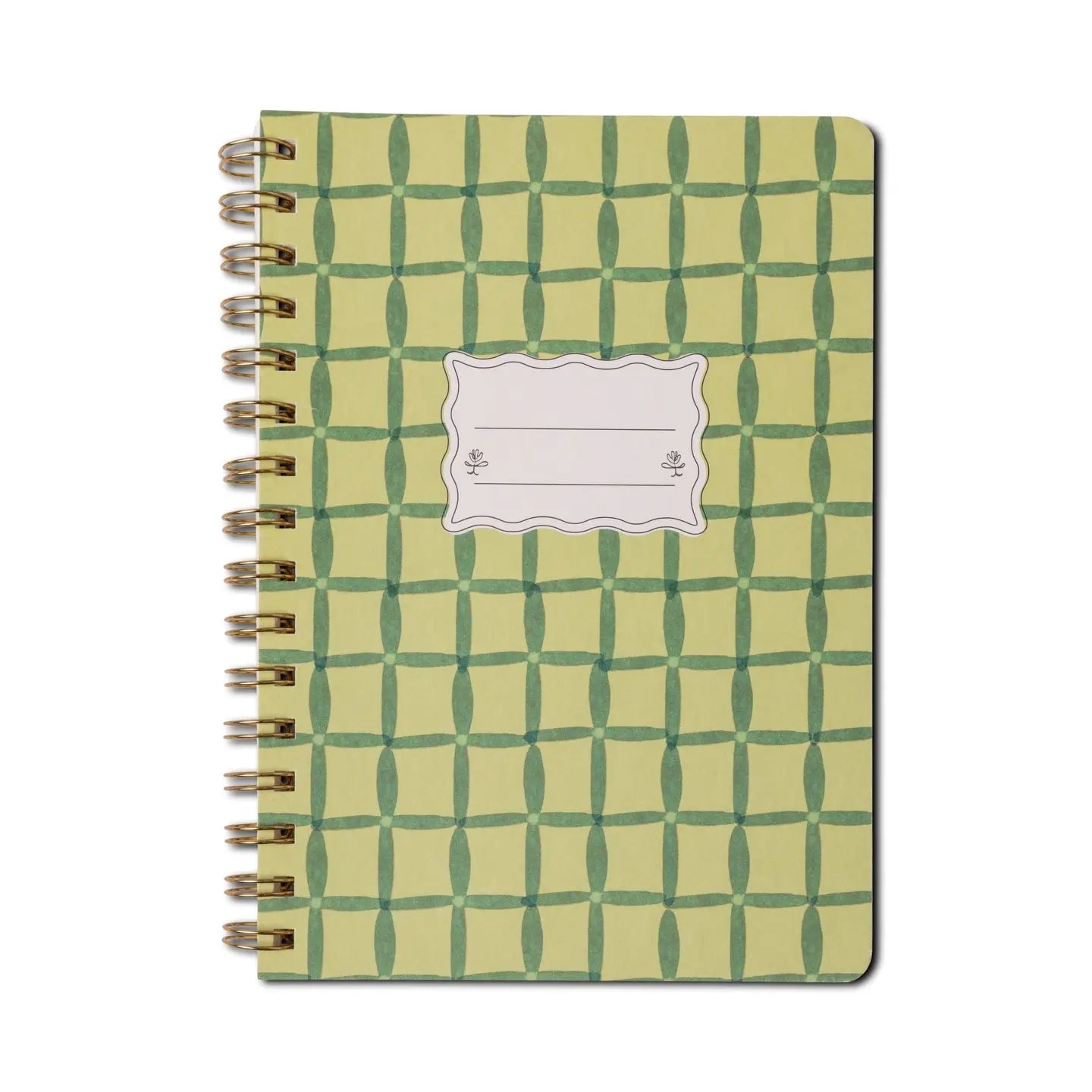 Designworks Ink Tulip A5 Twin Wire Notebook - Green Lattice
