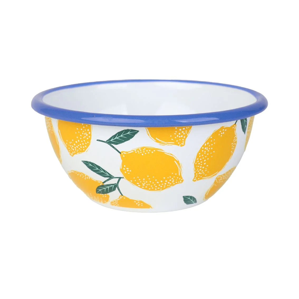 Lemon printed enamel bowl