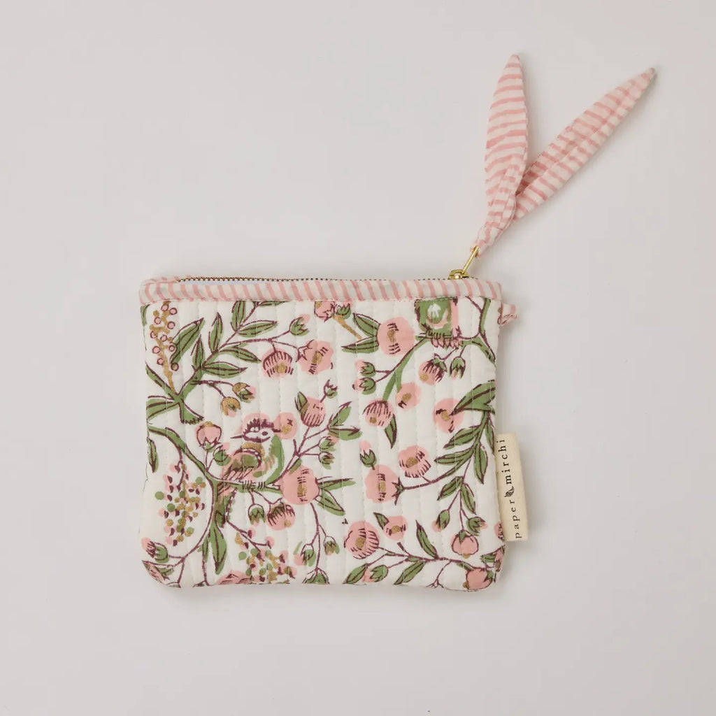 Paper Mirchi zipped pouch set - pink