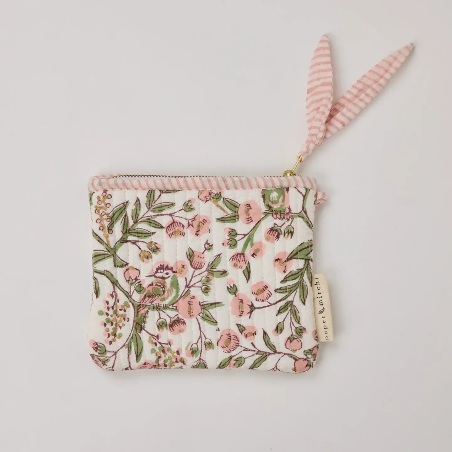 Paper Mirchi zipped pouch set - pink