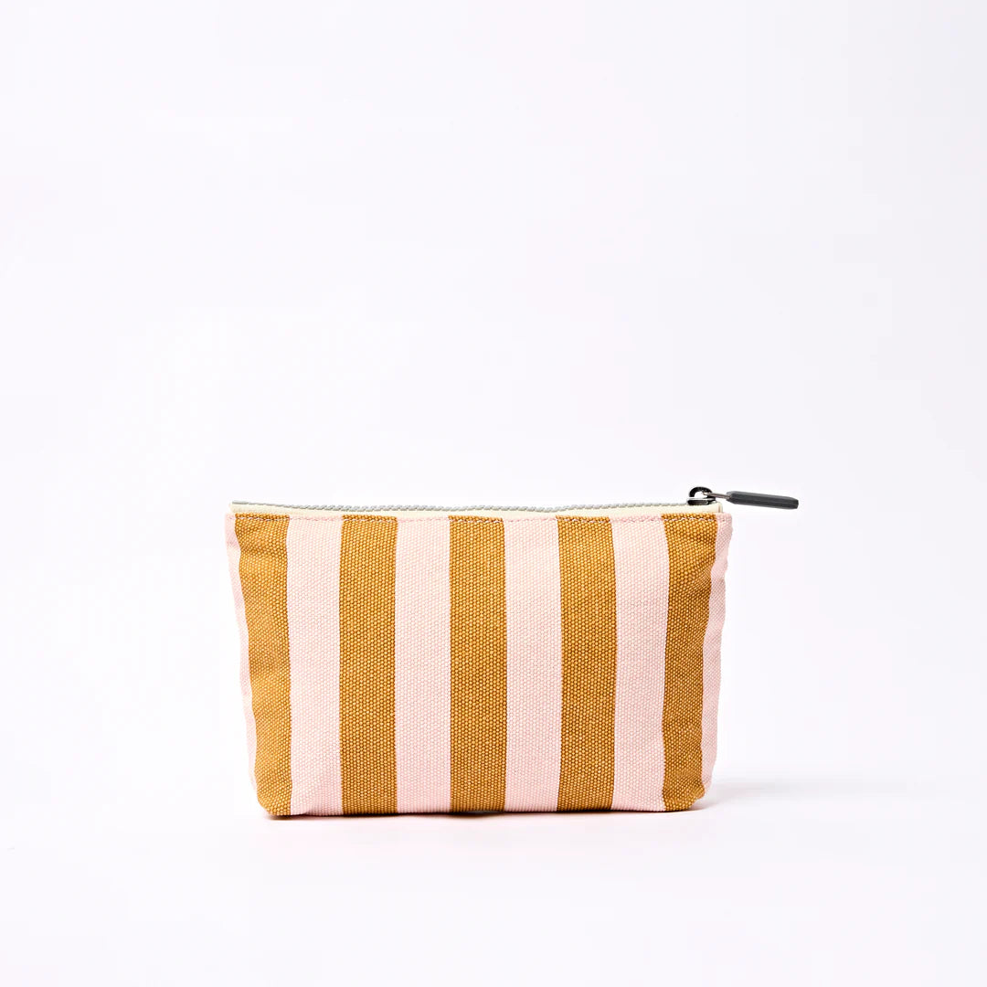 Maida Vale pouch in rose gold stripe -small