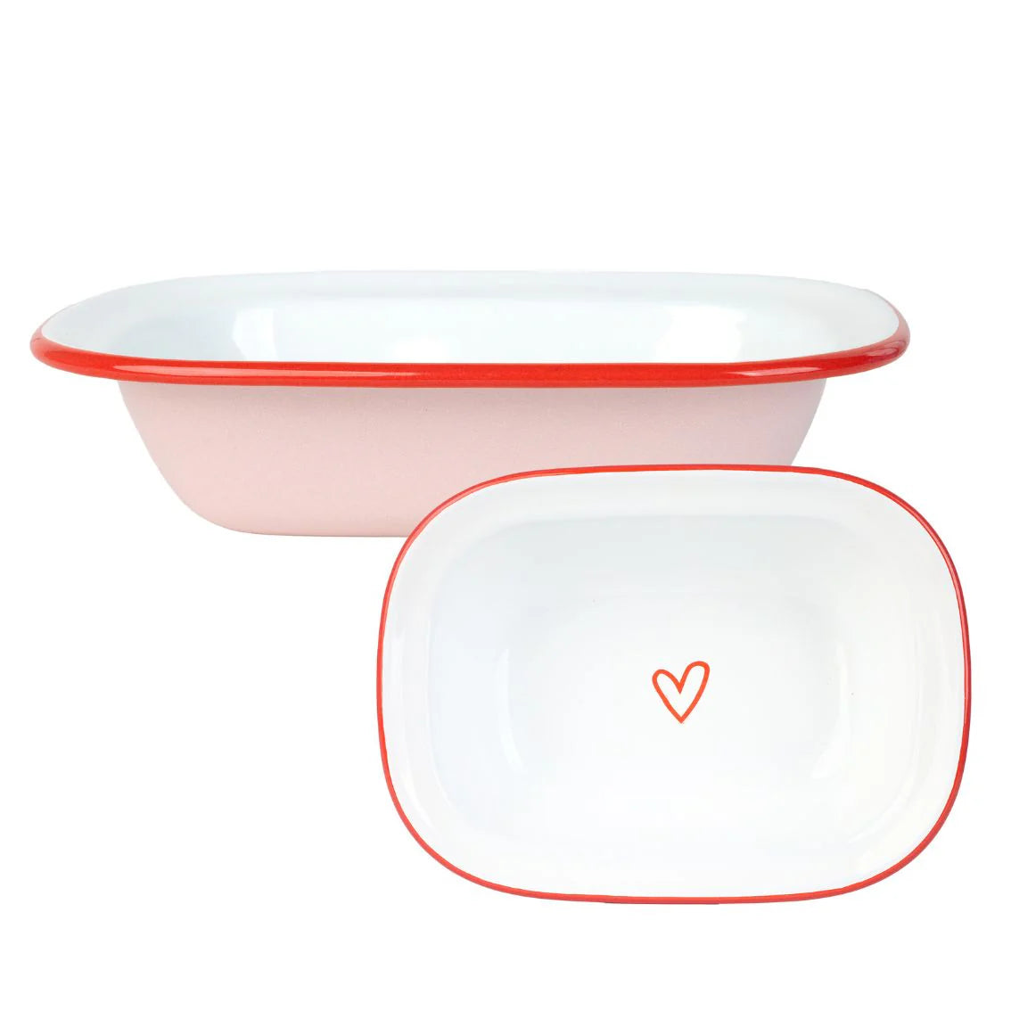 Heart enamel oven dish
