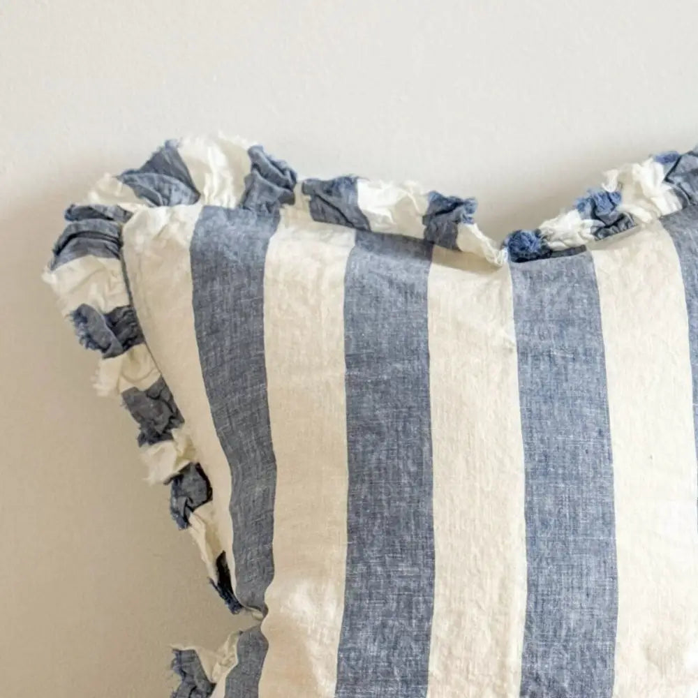Hallie ruffled linen cushion