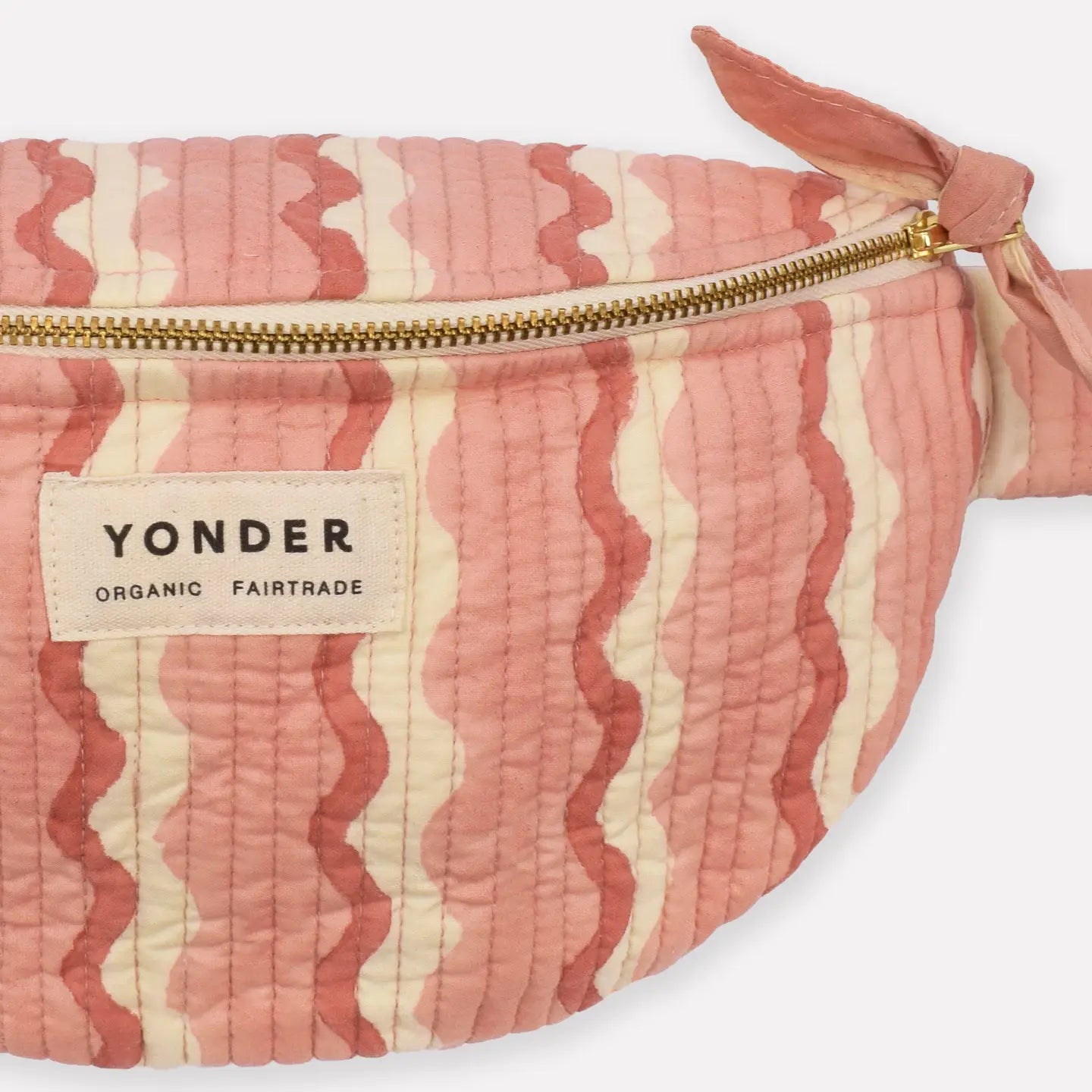 Yonder cotton quilted bumbag - whirly pink