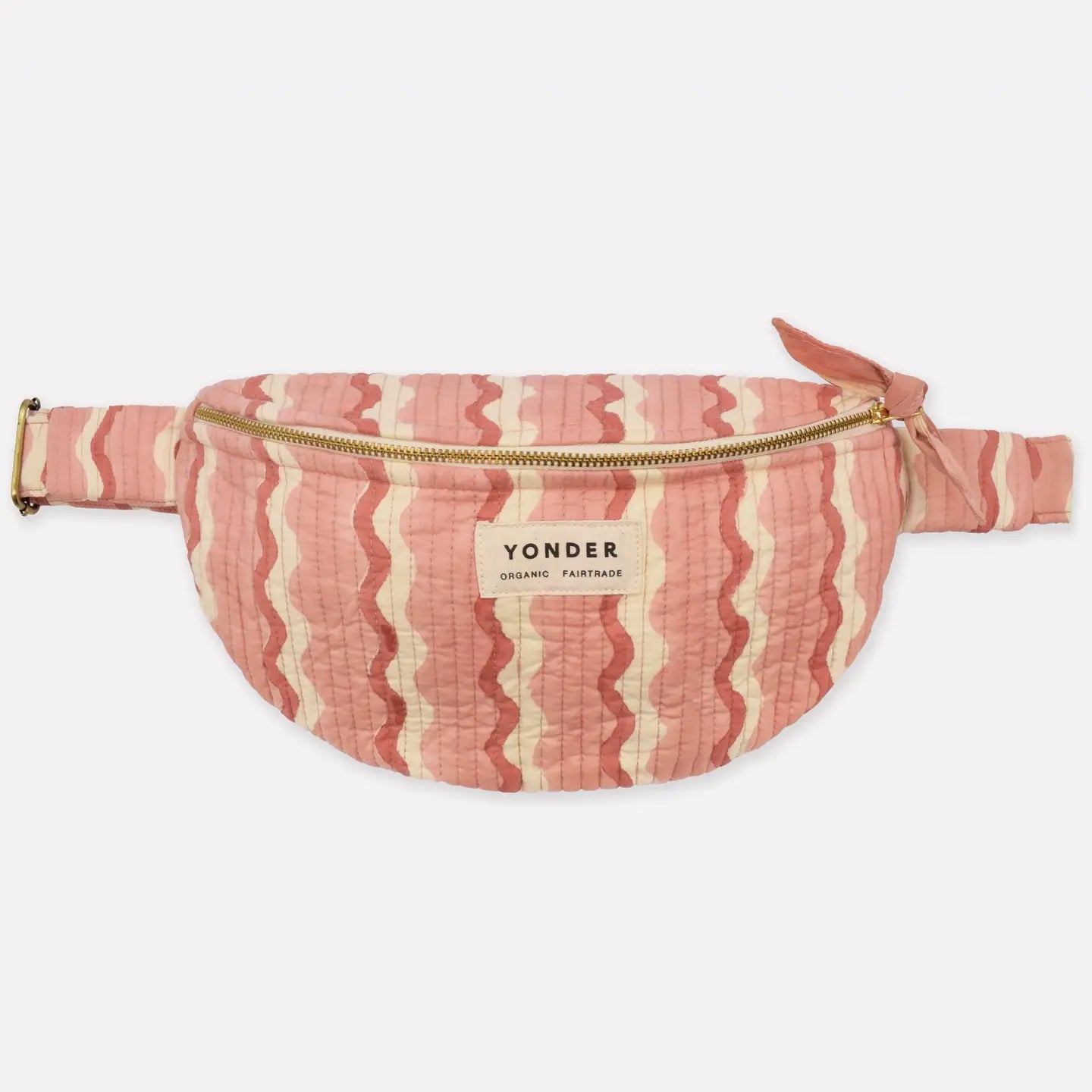 Yonder cotton quilted bumbag - whirly pink