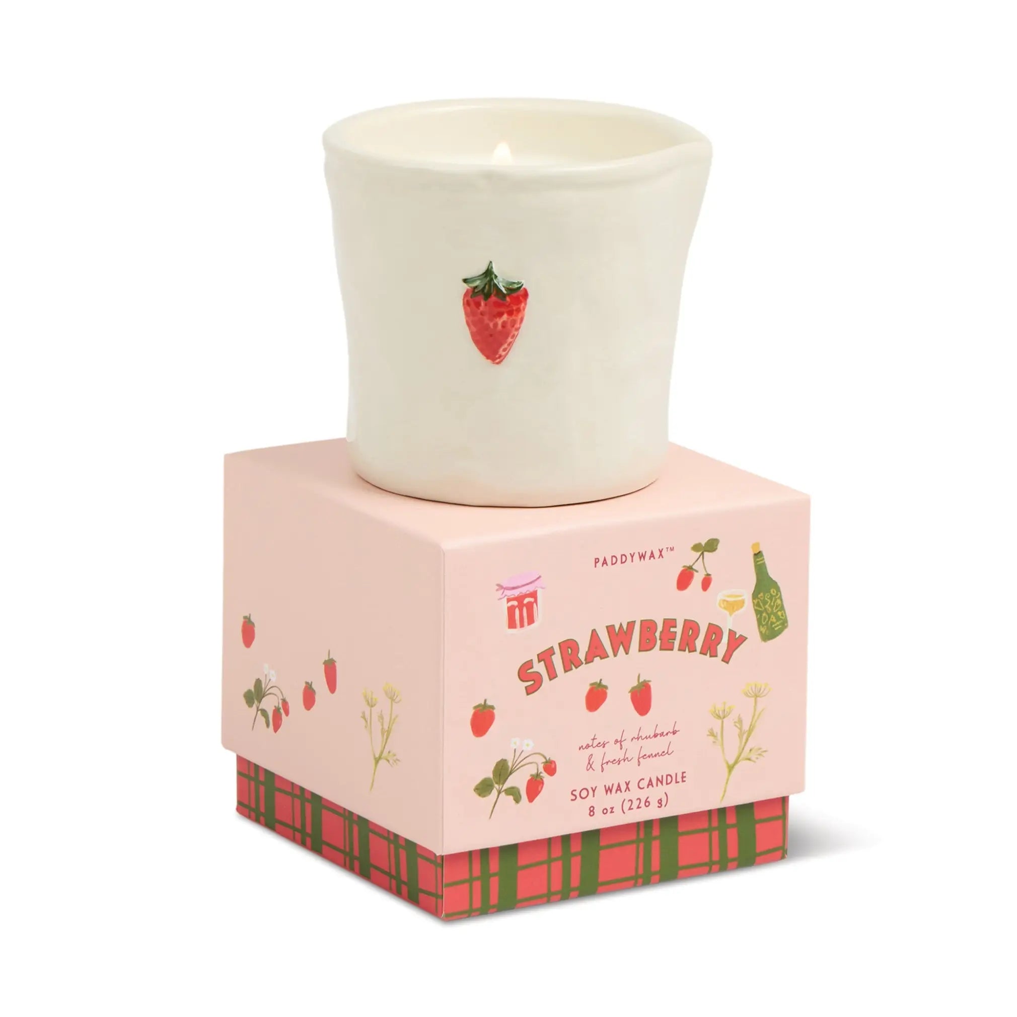 Strawberry ceramic candle