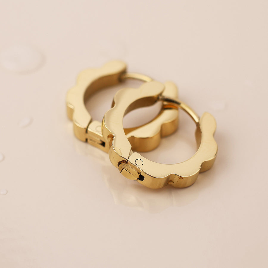 Pom zig zag earrings