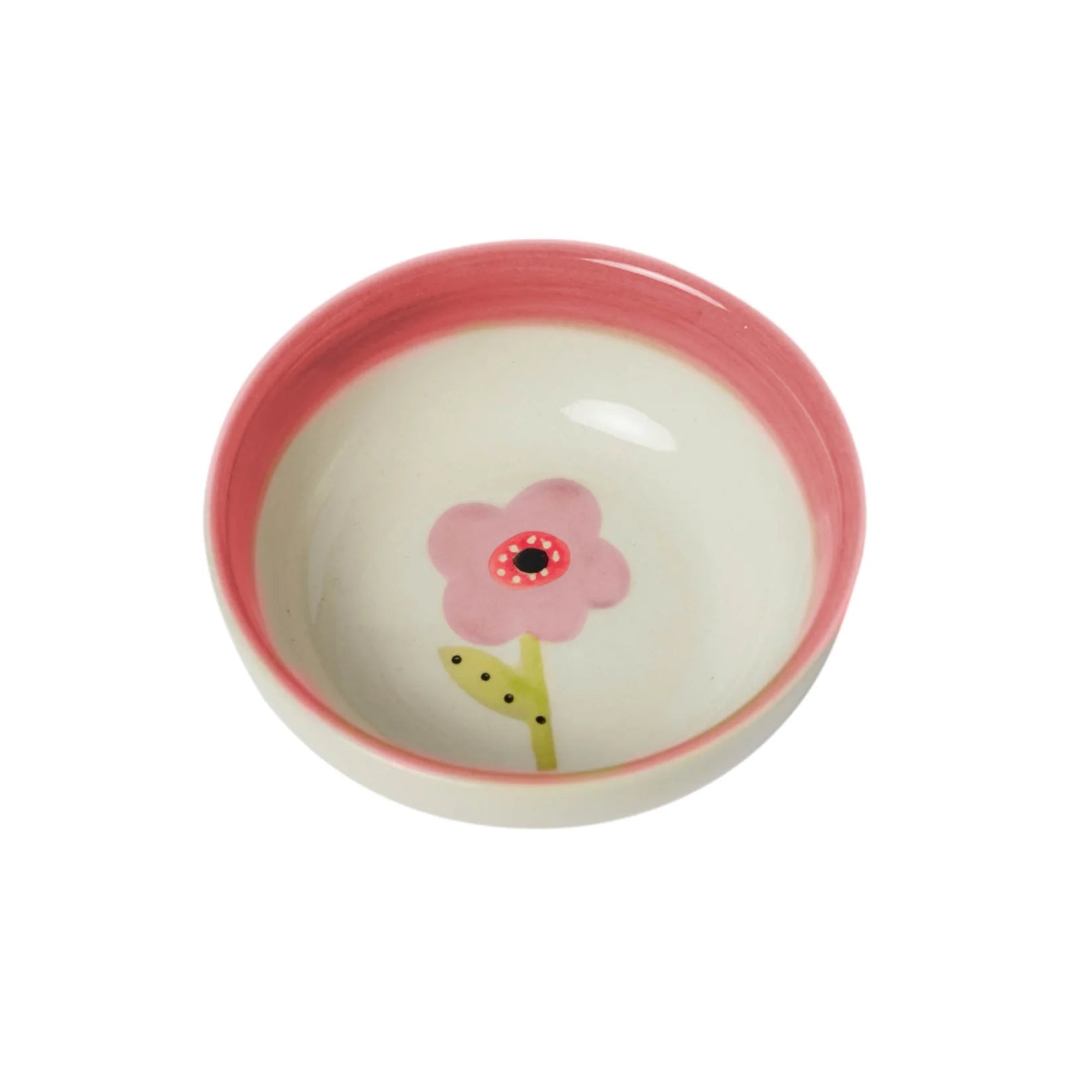 Mauve flower stoneware bowl