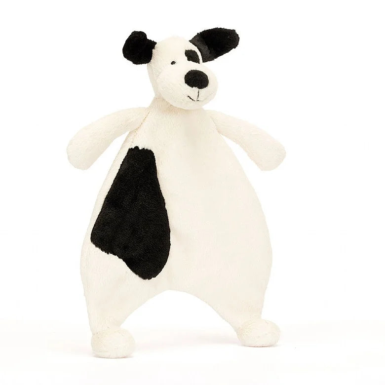 Bashful black & cream puppy comforter image 0