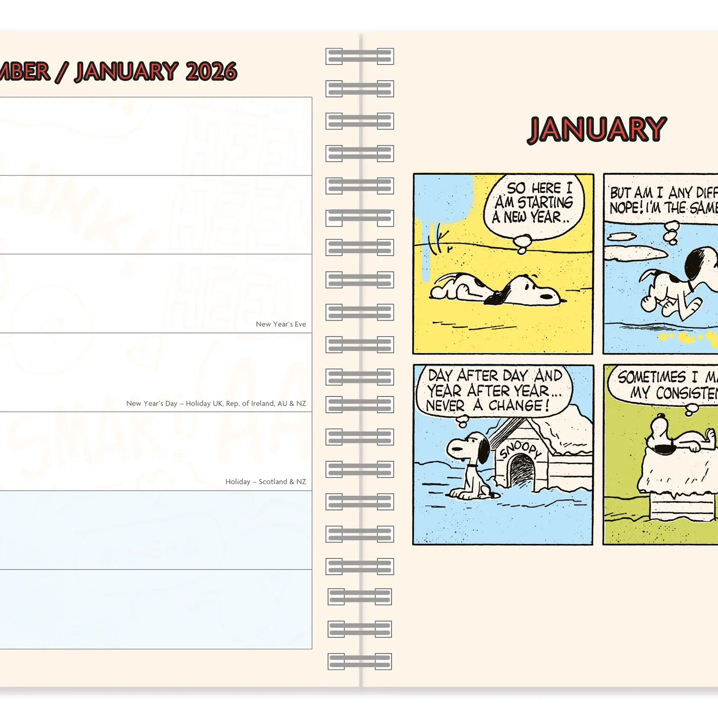 Peanuts A5 wiro 2026 diary  image 1