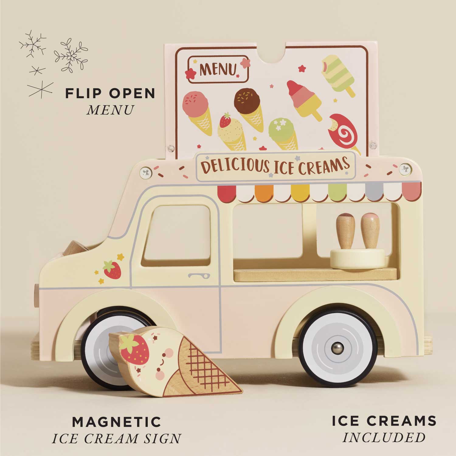 Wooden ice  cream van  image 1