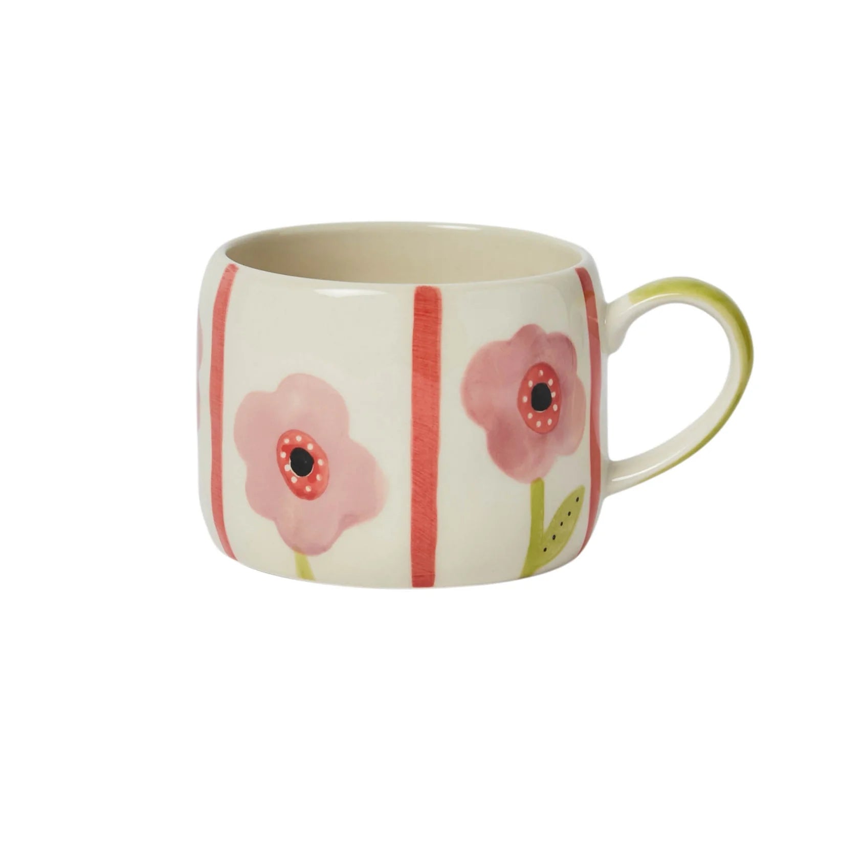 Mauve flower stoneware mug