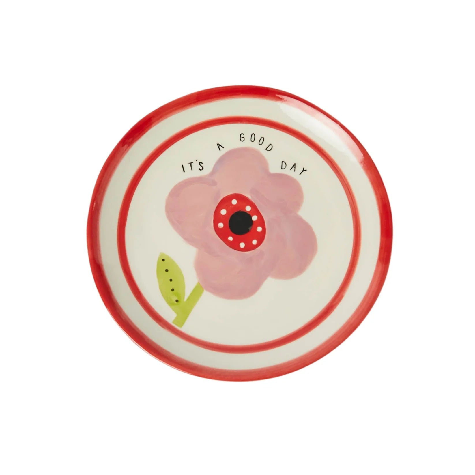 Mauve flower stoneware plate