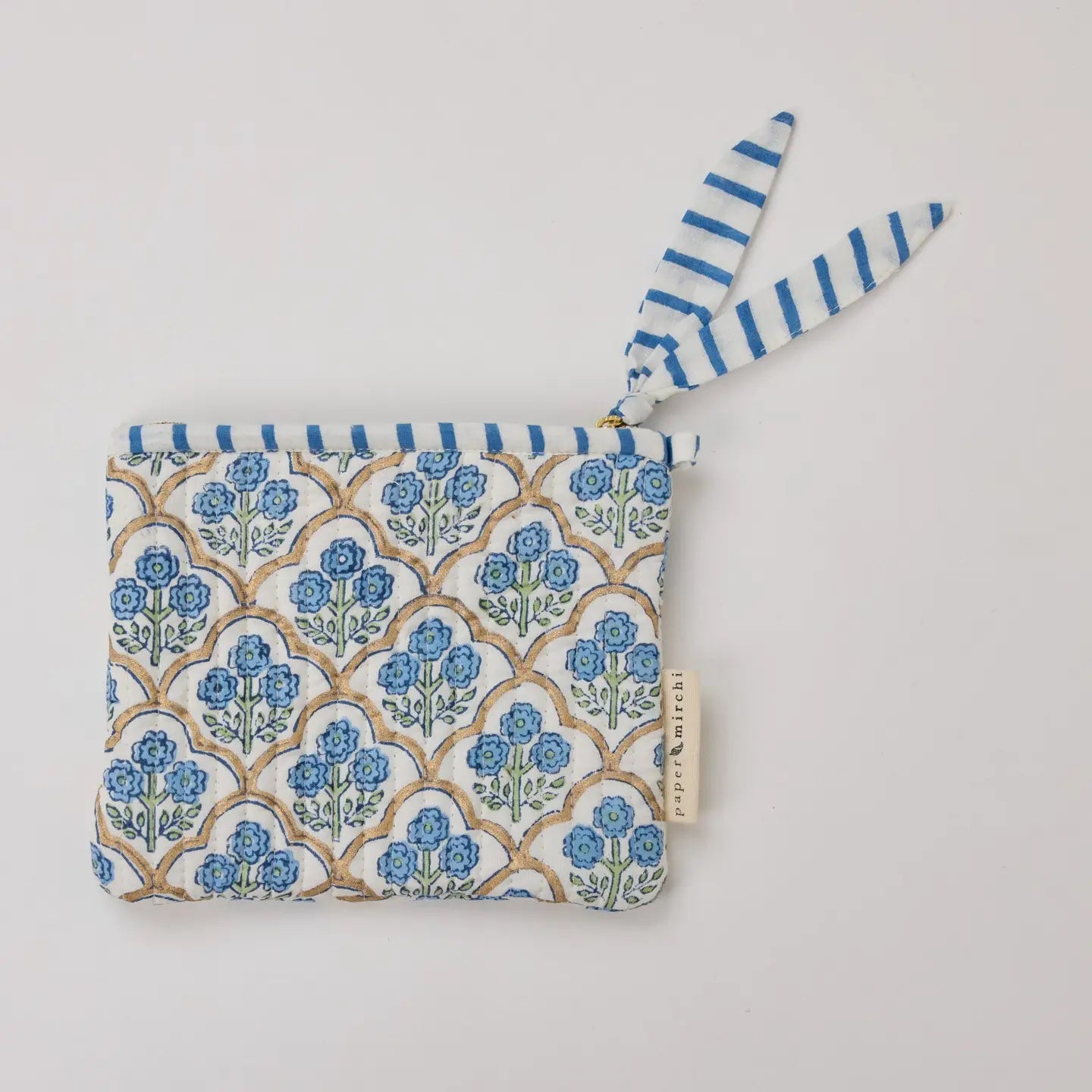 Paper Mirchi zipped pouches - blue