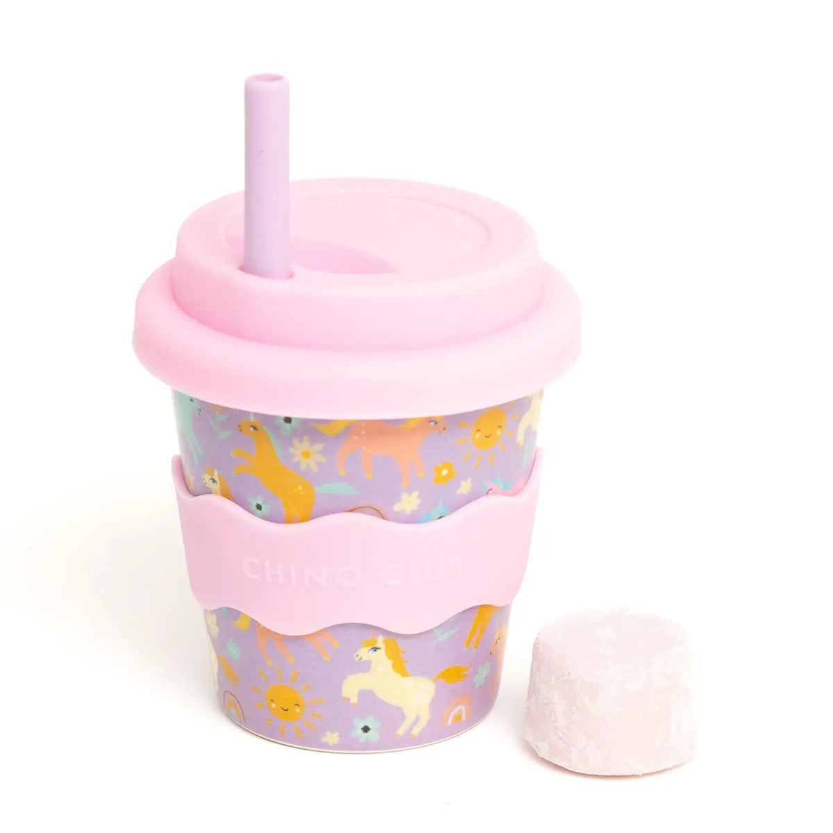 Purple unicorn babychino cup