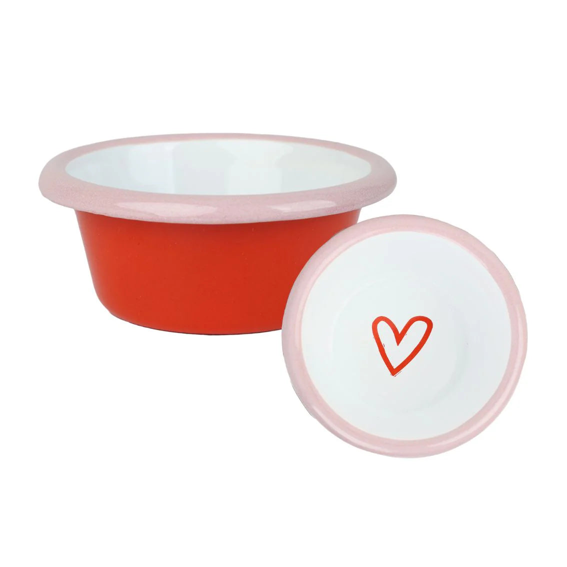Heart enamel dip dish