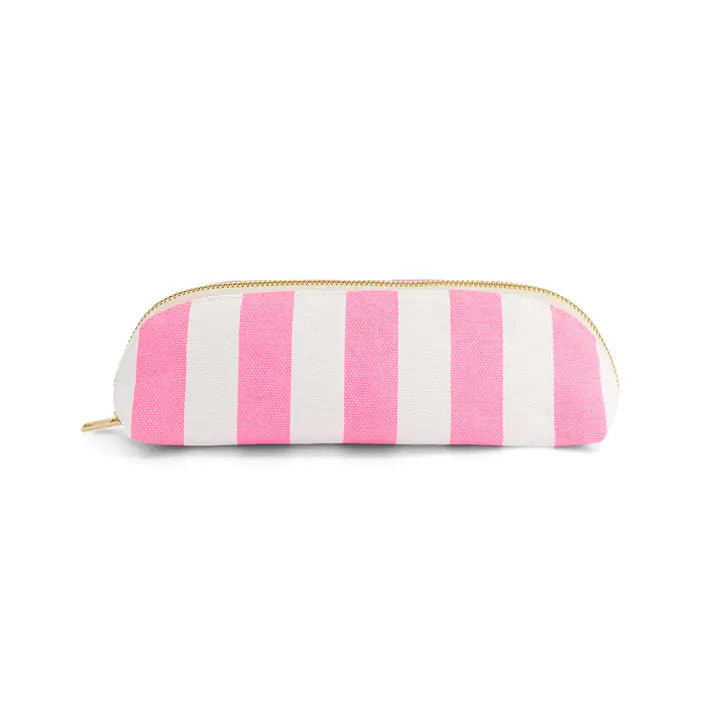 Pencil case stripes neon pink