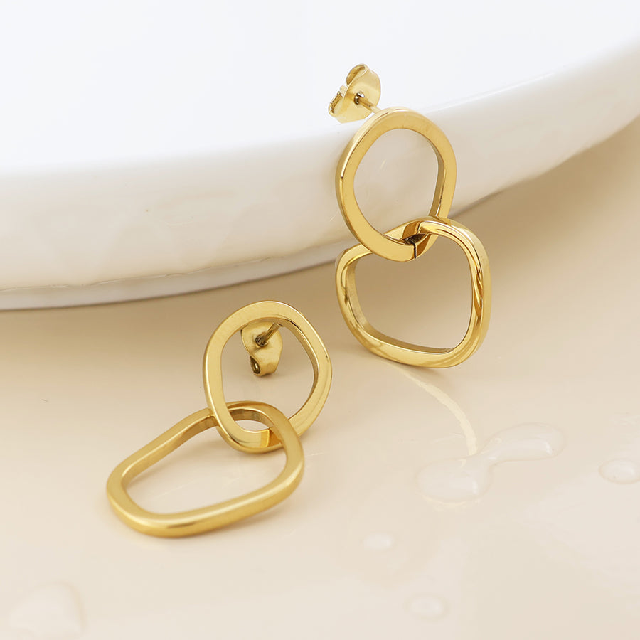 Gold hooped earrings