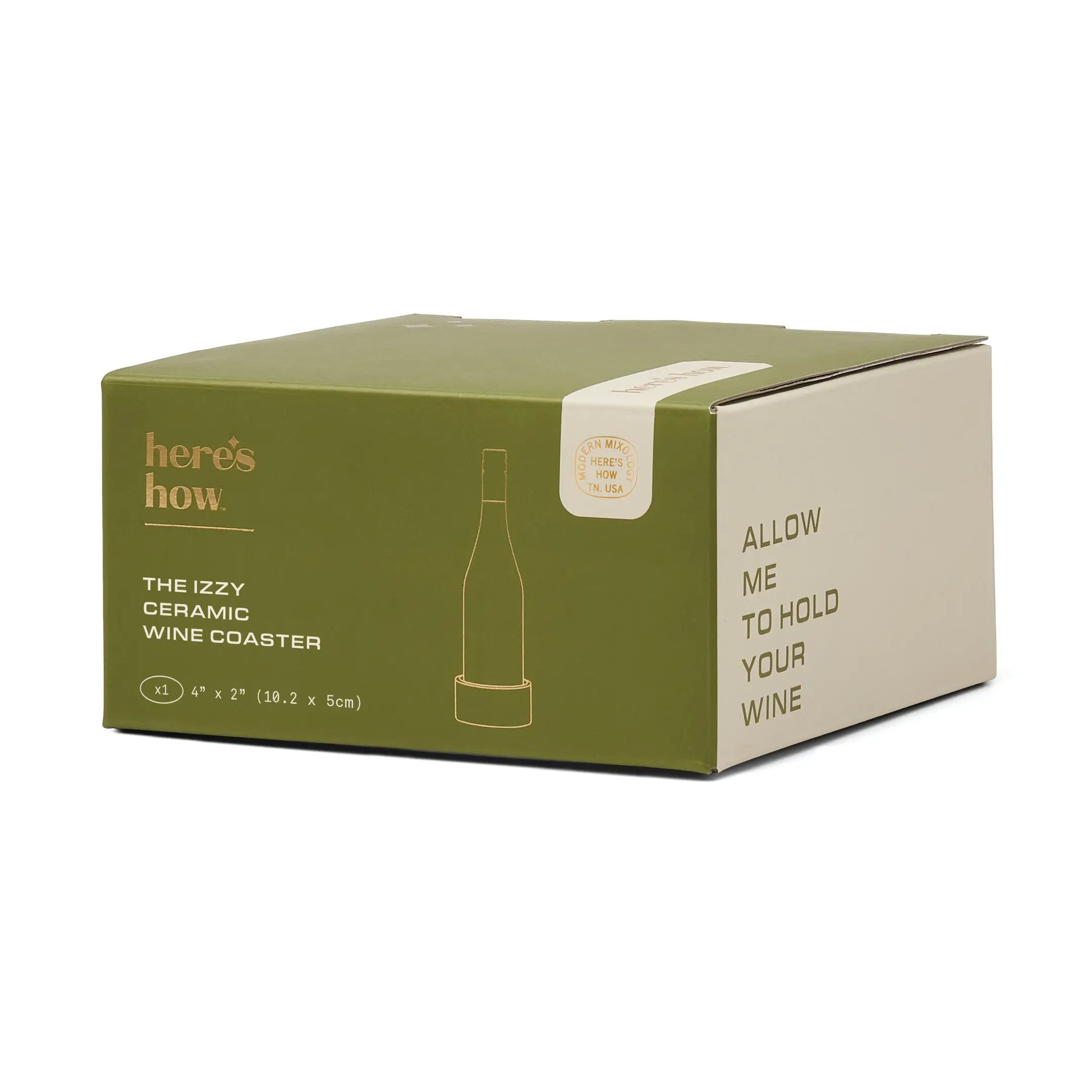 The Izzy wine coaster - green stripe