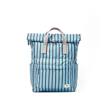 Canfield roll top backpack in blue stripe -medium