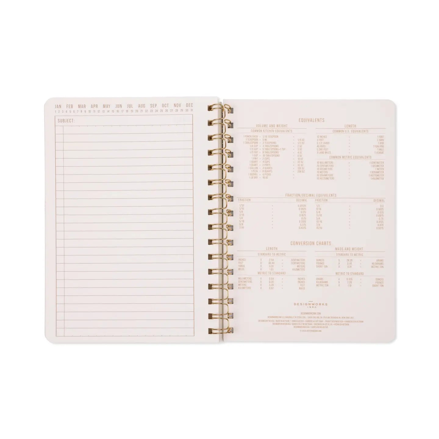 Designworks Ink Tulip A5 Twin Wire Notebook - Green Lattice