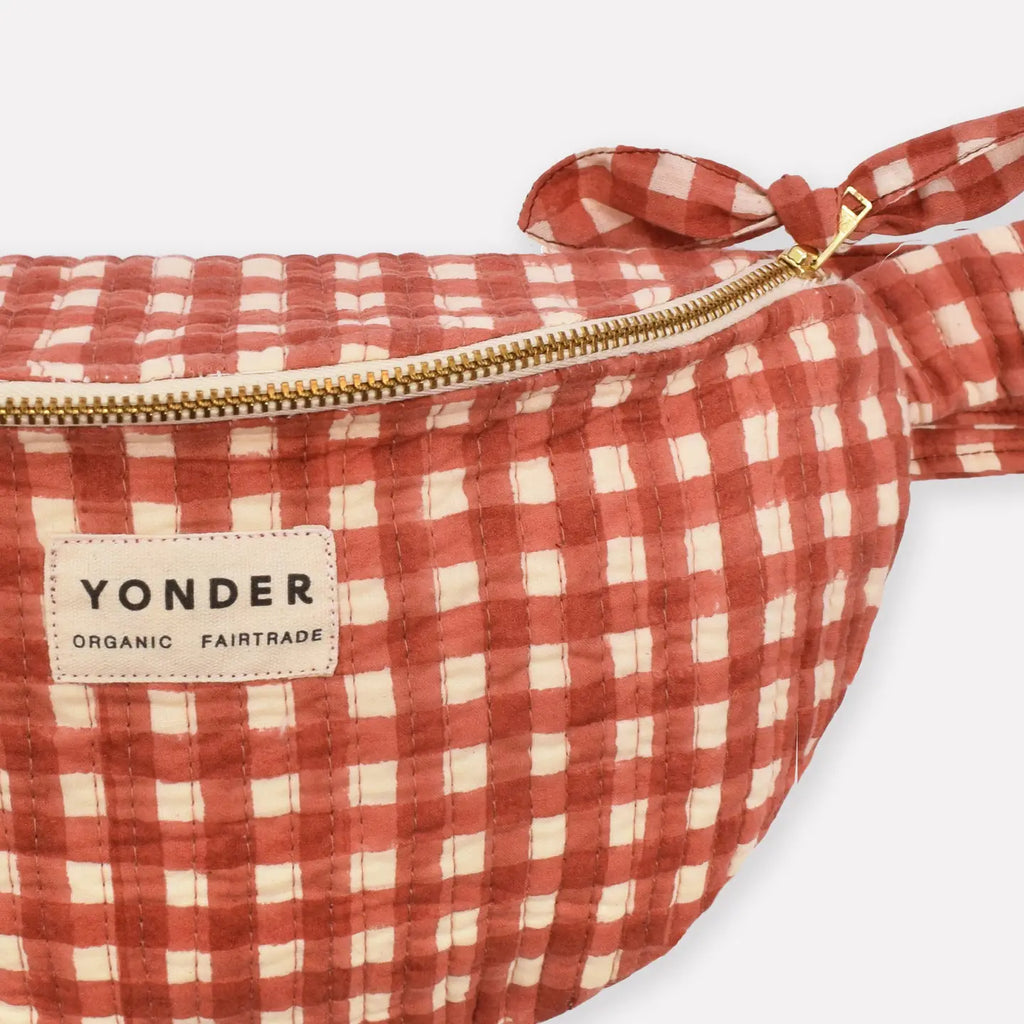 Yonder cotton quilted bumbag - gingham