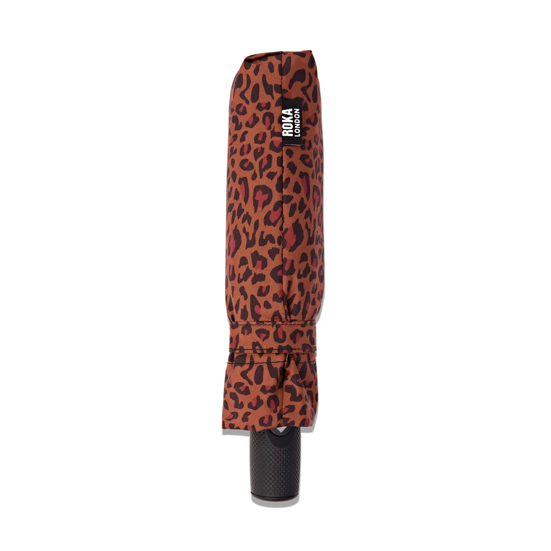Waterloo umbrella in brown mini leopard