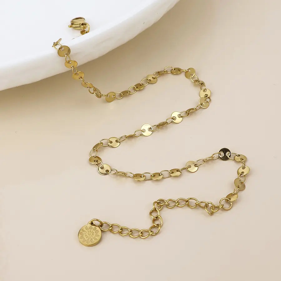 Gold chain anklet
