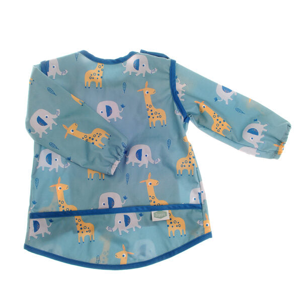 Giraffe & elephant coverall feeding bib