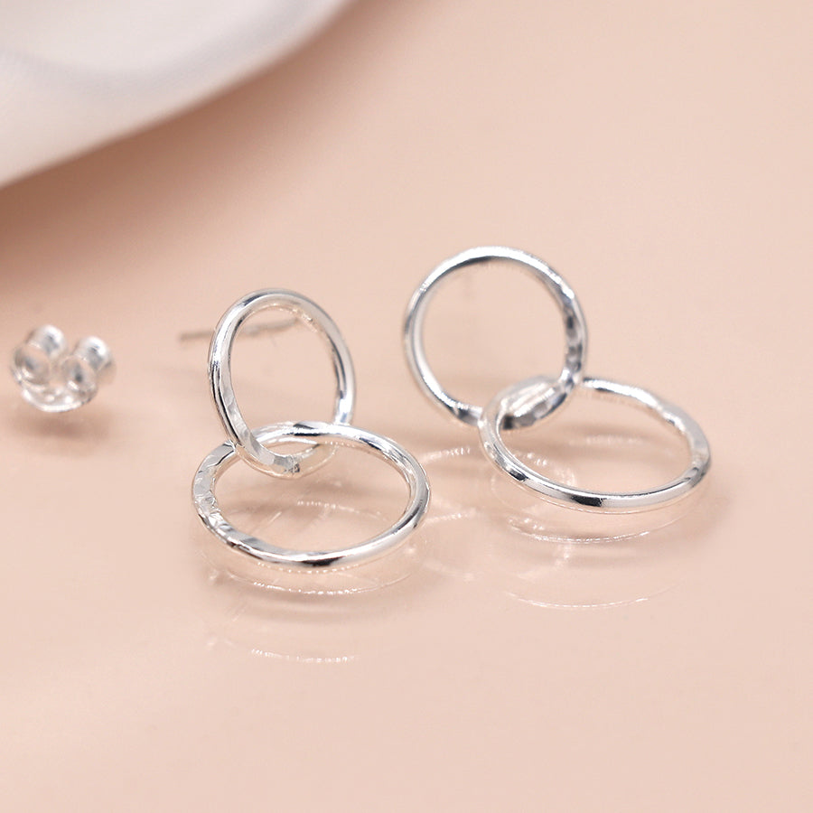 Sterling silver double hoops earrings