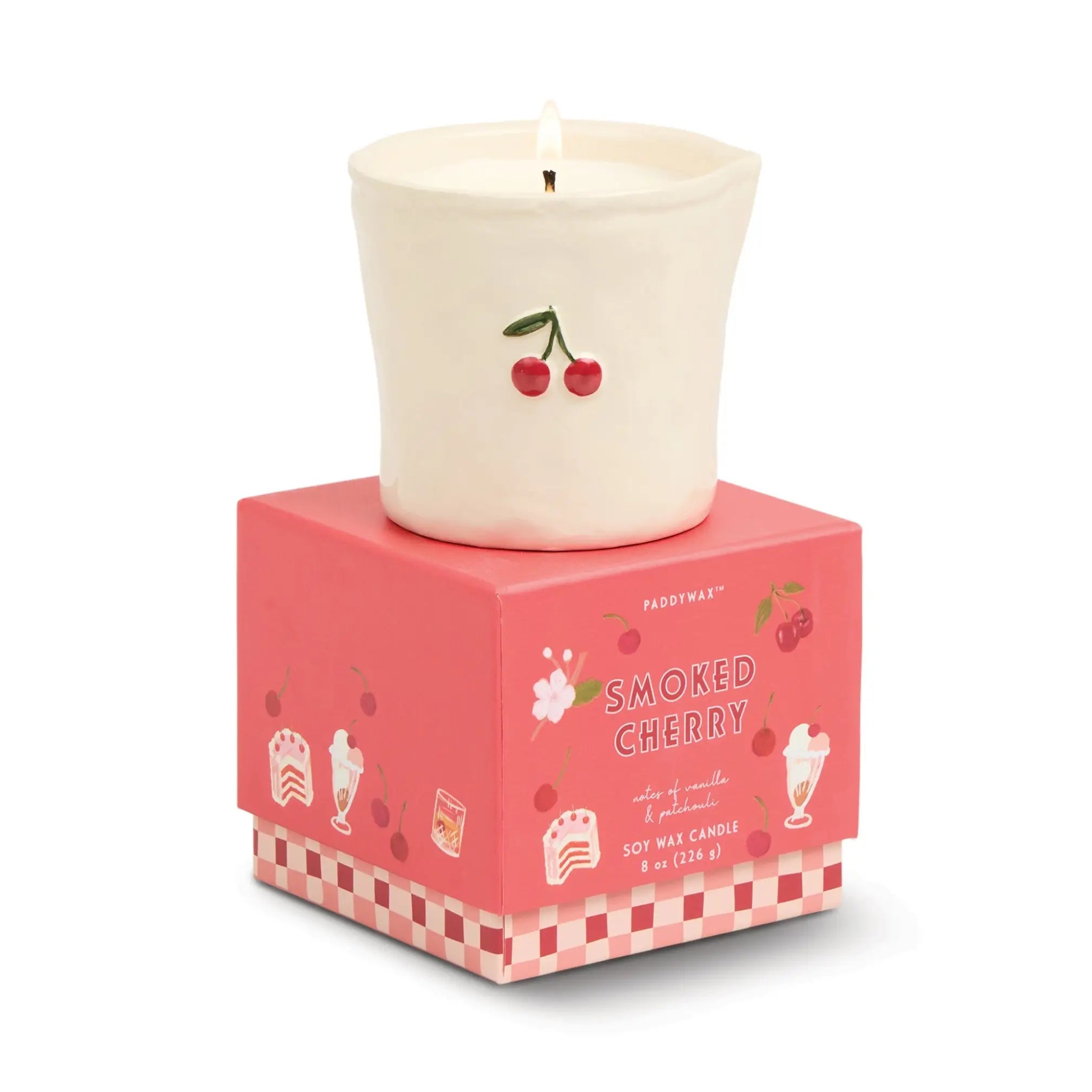 Cherry ceramic candle