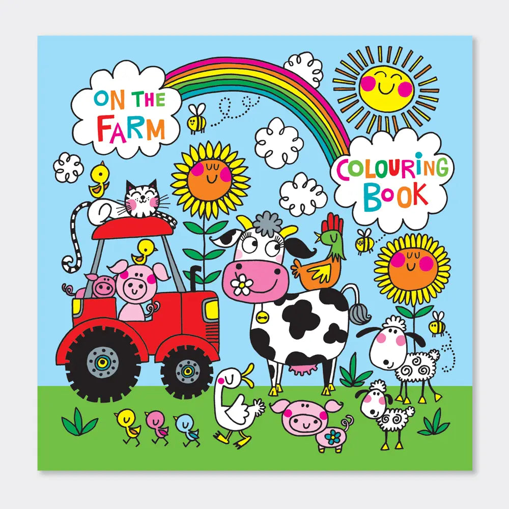 On the farm colouring book