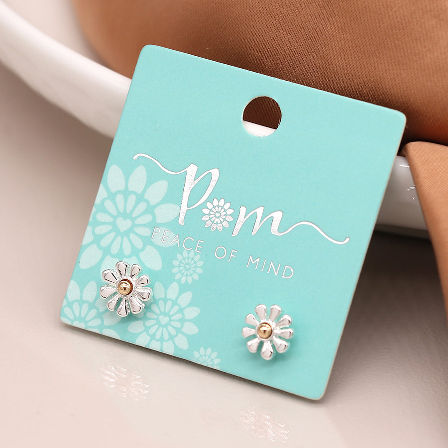 Silver plated Daisy stud earrings