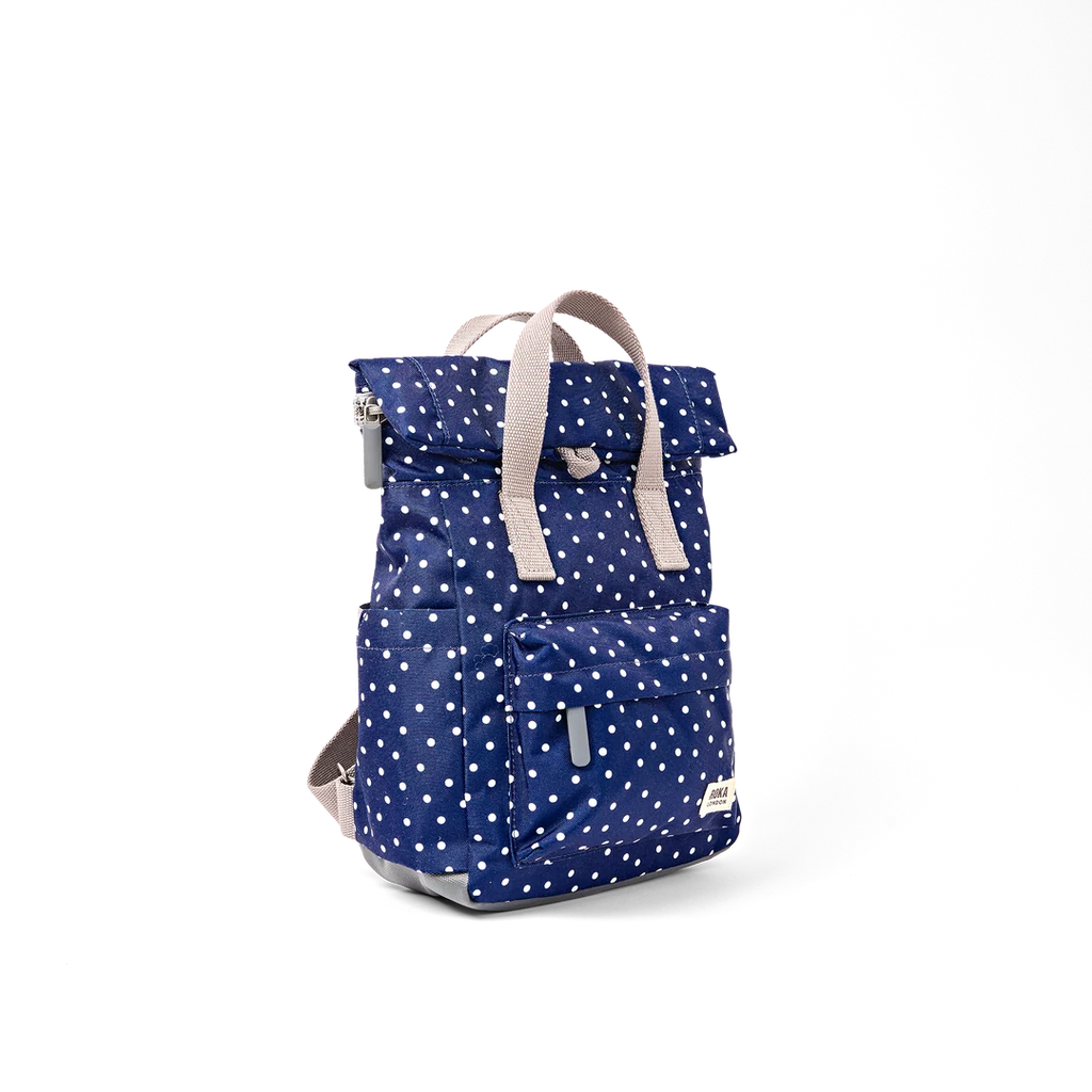 Canfield roll top backpack in navy dot