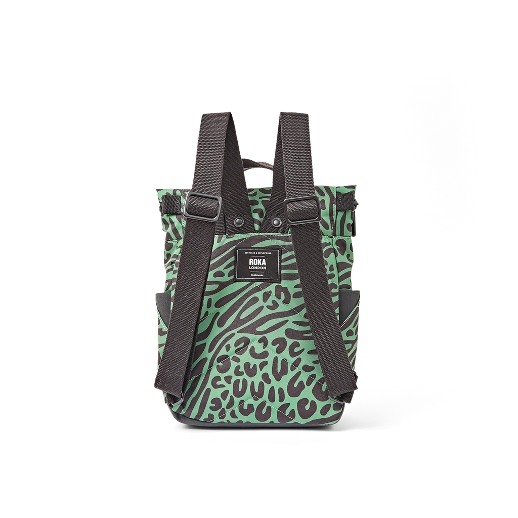 Canfield roll top backpack in mixed animal artichoke