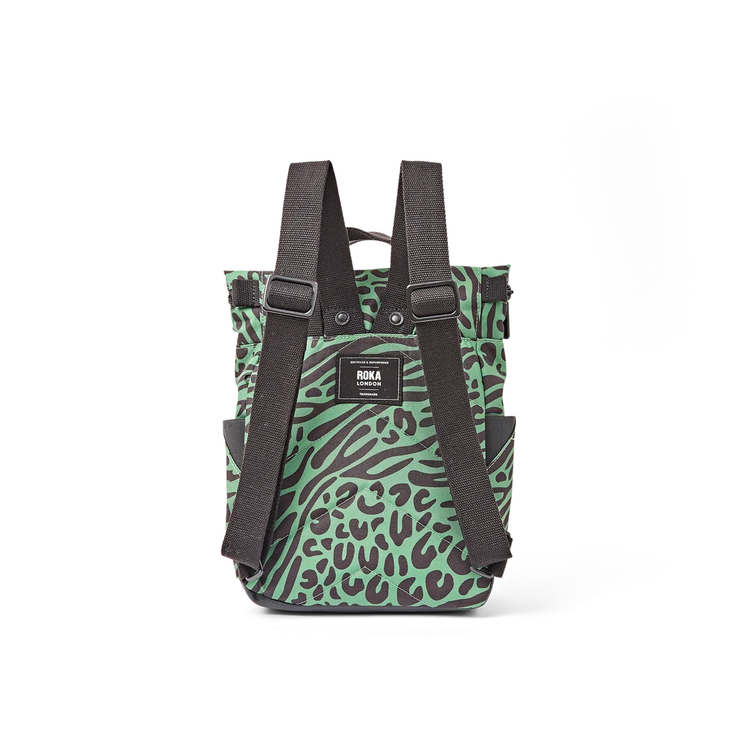 Canfield roll top backpack in mixed animal artichoke