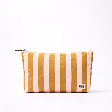 Maida Vale pouch in rose gold stripe - big
