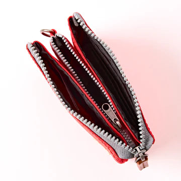 Carnaby wallet in scarlet recycled canvas