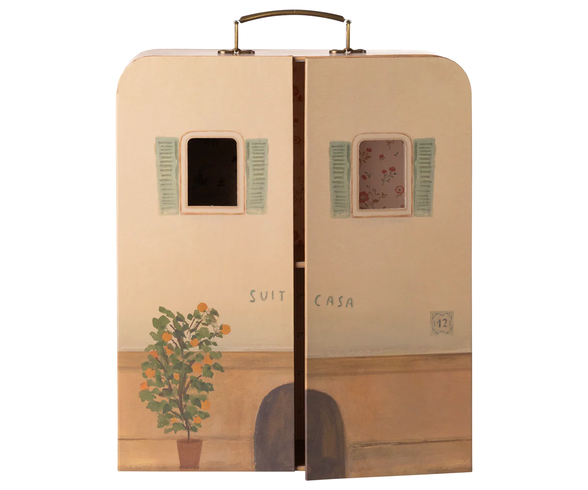 Suitcasa little sister and brother mouse house