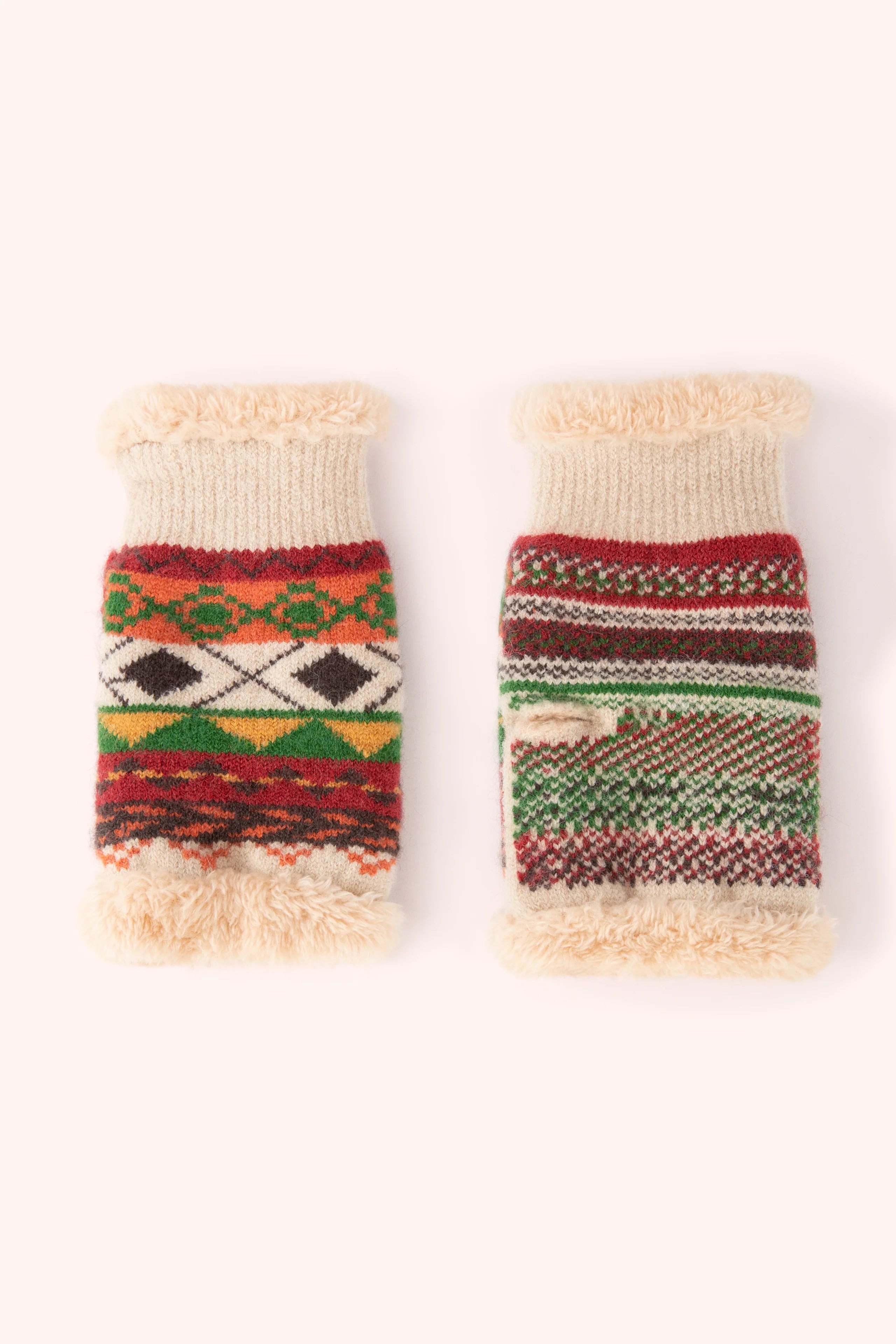Kayla fair isle warmers - russet