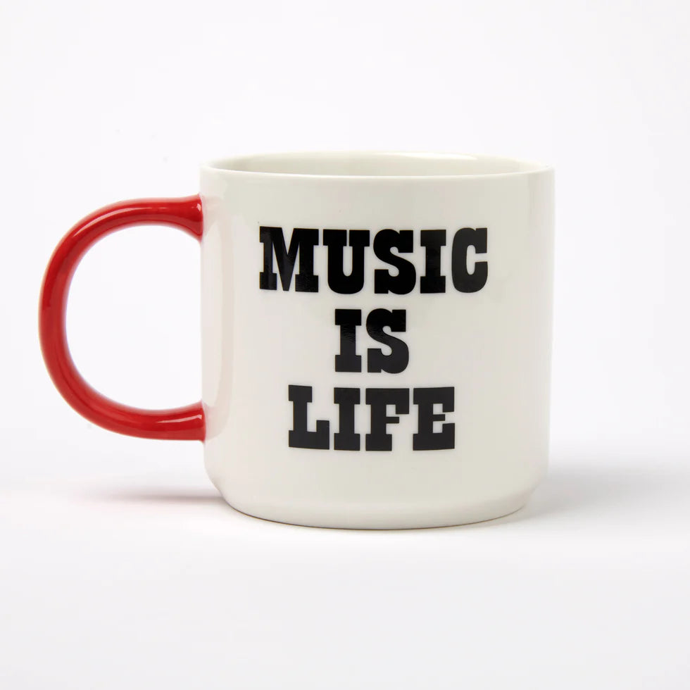 Peanuts music is life mug